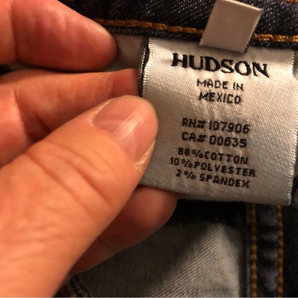 HUDSON Jeans Signature Mid-Rise Bootcut Womens Sz 31 Misses 10 Dark-Distressed - Picture 6 of 13